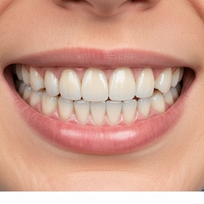 Close-up of a dental bridge restoring a smile, showcasing functionality and aesthetics